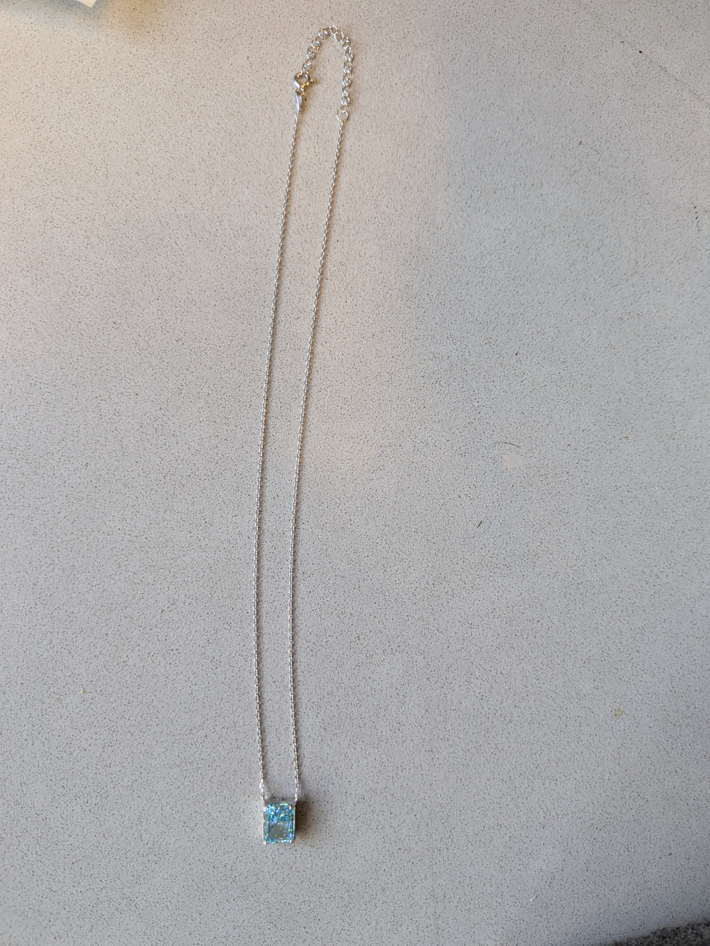 1.5 carat radiant cut unique  necklace