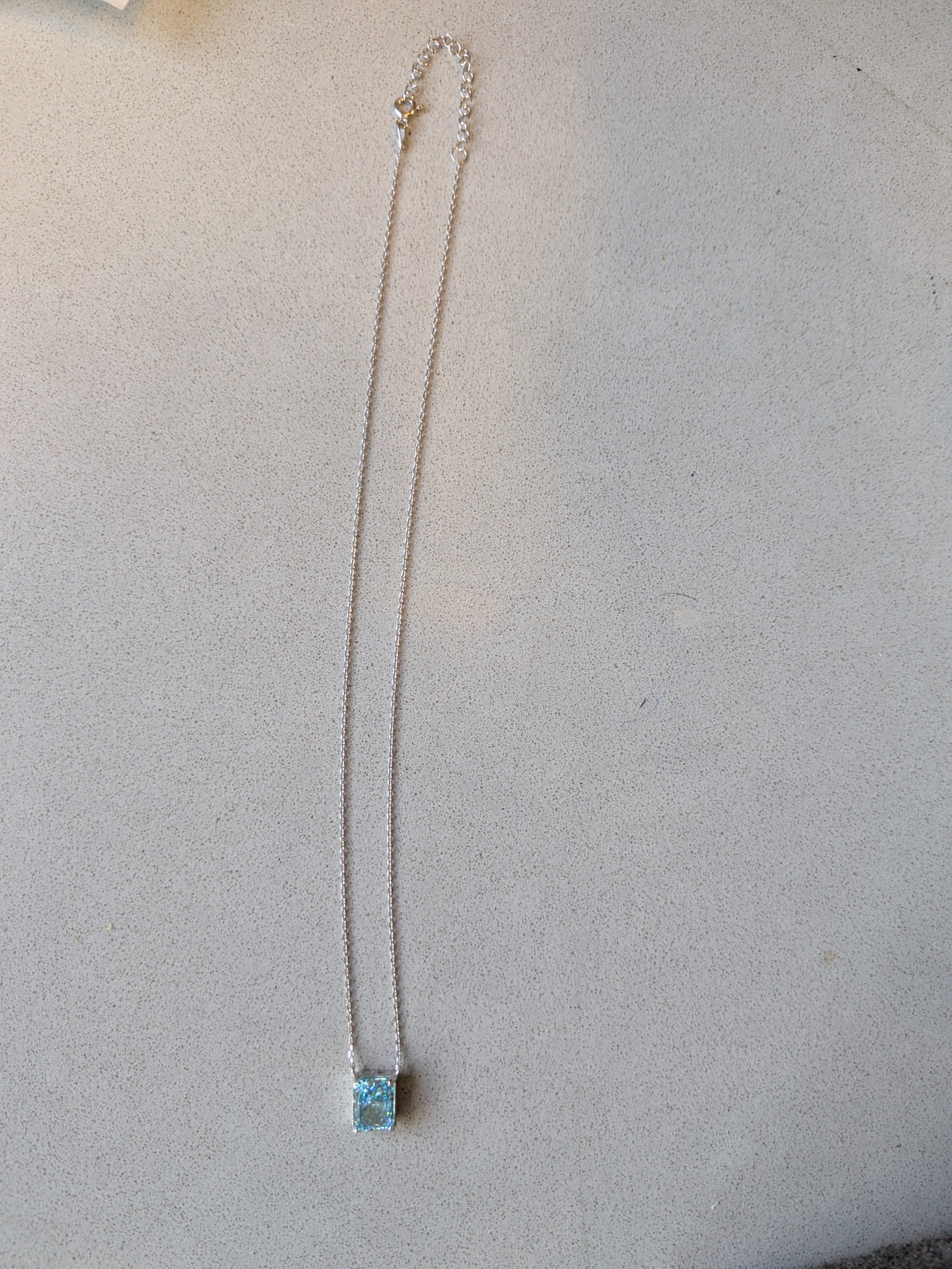 1.5 carat radiant cut unique  necklace